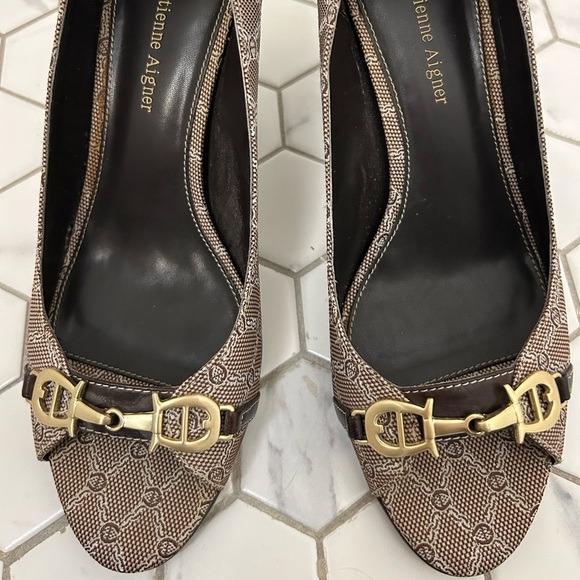 Etienne Aigner Peep-Toe Pumps Heels, Sz 7.5 - Picture 6 of 6